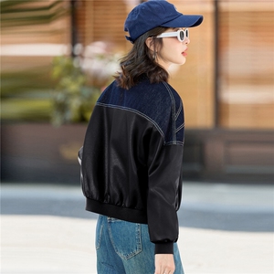【秋季女装新款】大量现货时尚立领棒球服短款皮衣外套图片