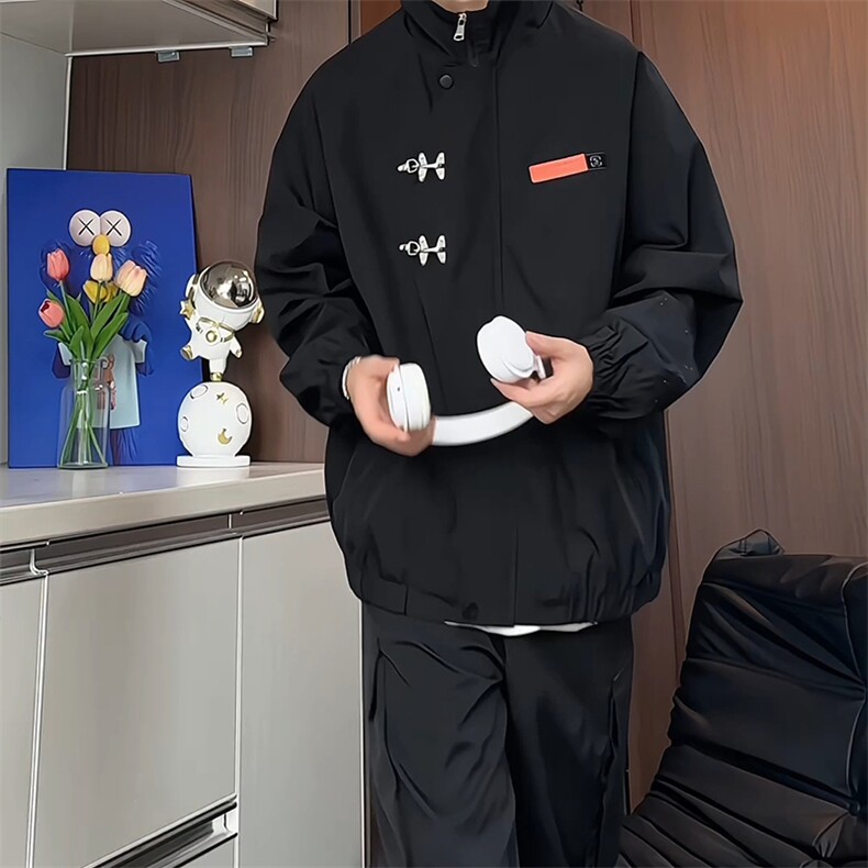JK102/P65加棉P85秋冬设计感飞机扣夹克加厚男防水宽松外套棉衣,男装夹克,电商基地A050
