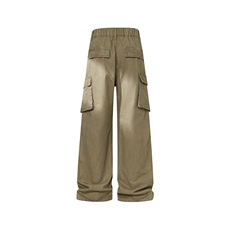 B221美式ins高街暗黑拼接休闲工装洗褪牛仔裤LK25603-特P50控88，男装牛仔裤，电商B221