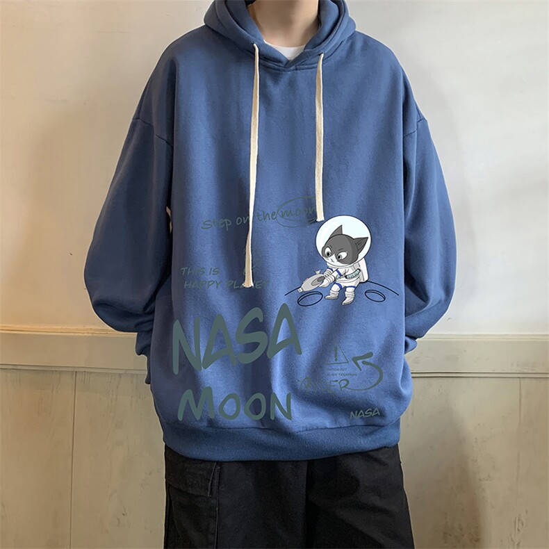 纯棉连帽卫衣男大码运动帽衫宽松薄WY2187-P35加绒款-P40,男装卫衣,电商A040