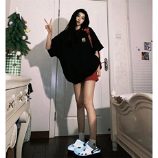 抖音得物品质夏季美式高街220克宽松纯棉潮牌印花短袖T恤MT30特15，男装T恤，电商A486-1