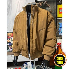 现货冬季美拉德立领飞行夹克廓形高街棒球服加棉加厚棉衣外套，男装夹克，电商A486-1