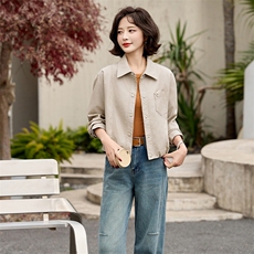2025春秋季新款皮衣外套女pu皮翻领短款上衣拉链高级感机车服夹克，女装皮衣，美拉德工厂直营店