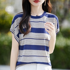 夏季新款简约莱赛尔天丝短袖女宽松百搭显瘦时尚休闲上衣，女装T恤，斯美雅电商供货