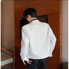 2025新款小众设计感编织格子小香风正肩夹克男短款夹克外套上衣，男装夹克，四季星座505