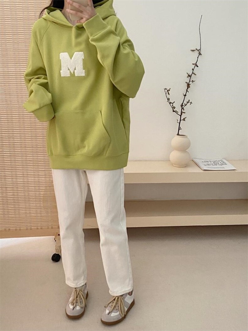 毛巾绣M卫衣，女装卫衣/绒衫，WW9