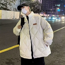 冬季菱格棉服男女2024新款棒球服休闲宽松情侣外套棉袄MZ003-P82，男装棉衣，星座412-3