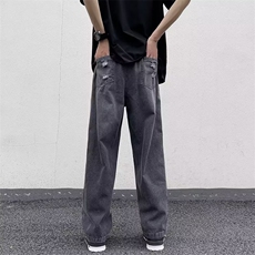 夏季潮牌ins渐变破洞牛仔裤美式高街直筒宽松阔腿裤男K7069-P38，男装牛仔裤，星座512-4