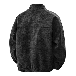 得物二开 麂皮防风立领夹克外套男士2025秋机车服外衣JK1211-P80图片