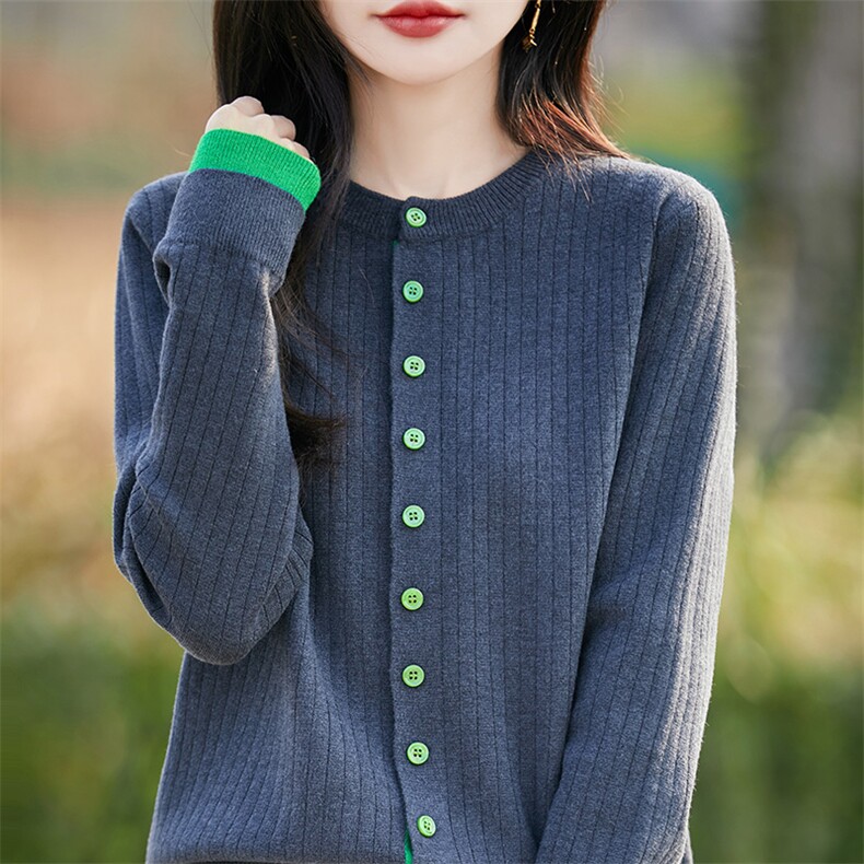 时尚针织开衫外套女2025新款春秋款外穿短款女装秋冬毛衣,针织衫/毛衣,暖圣羊羊绒