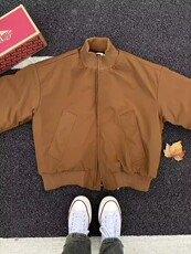 现货26春装美拉德立领飞行夹克纯色复古廓形高街棒球服外套，男装夹克，电商A486