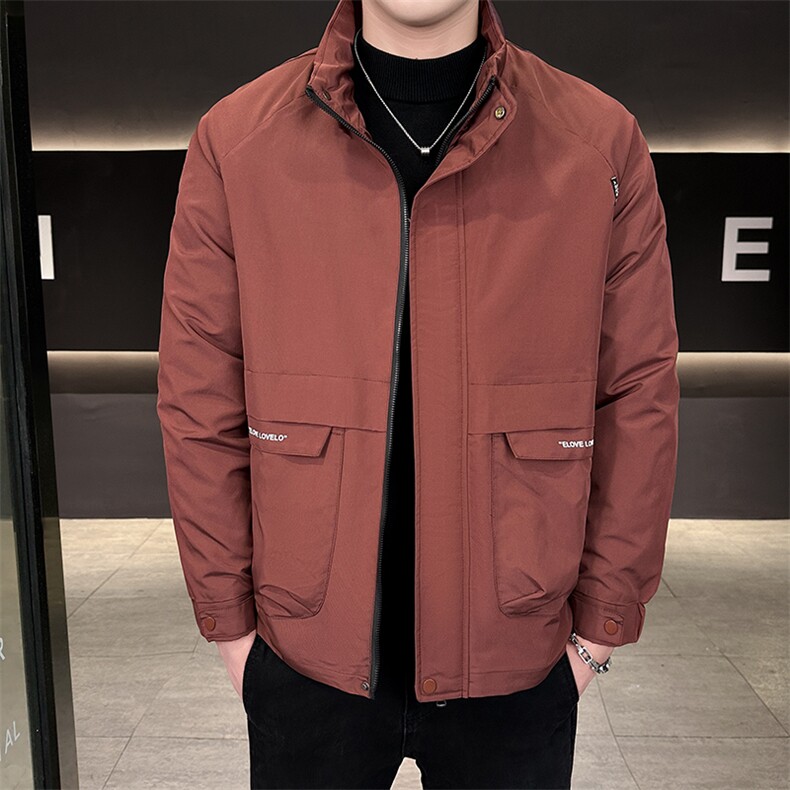 2025秋冬季二棉夹棉外套新款男士帅气立领夹克潮流时尚男秋装，男装夹克，星座715-3