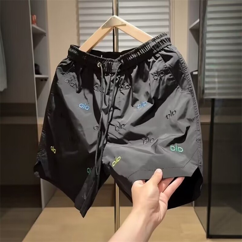 2025夏季新款男士休闲裤时尚撞色刺绣百搭印花男士短裤百搭五分裤，男装牛仔裤，星座506A