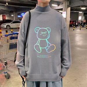 M18139-P45加绒款-P65半高领毛衣男士大码针织衫男毛线衣男，男装针织衫/毛衣，电商A040