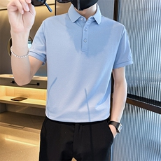 常年款品牌质量纯色光版翻领短袖polo衫男夏季t恤修身T0257-特P40，男装T恤，电商D342