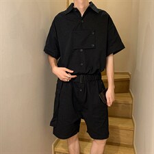 潮ins休闲宽松hiphop连体套装夏季工装高街暗黑连体裤W1149-P62，男装衬衫，星座512-4