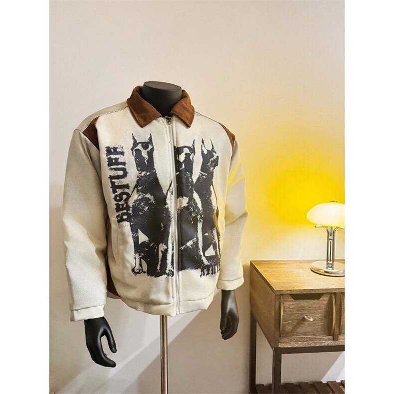【有货】502MCC-特P78 常规特P68 杜宾犬脏脏棉服外套男翻领夹克图片