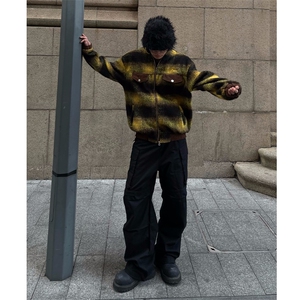 博主图不拿货cleanfit外套男毛呢撞色呢料夹克MJK01-P105图片