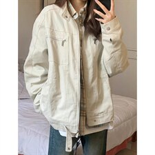 26春装高品质老钱风立领夹克外套男女美式潮牌拉链工装风宽松上衣，男装夹克，电商A486