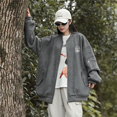 23/美式麂皮绒飞行棒球服中性风男女夹克外套JF3277-P80控108，男装夹克，电商B370