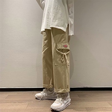 直筒工装裤男ins潮牌宽松韩版潮流休闲裤情侣阔腿长裤G2188-p35，男装休闲裤，星座1008