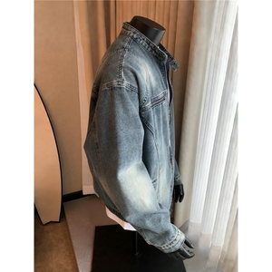 有货。春秋美式牛仔外套男女休闲工装夹克W6942-P70图片