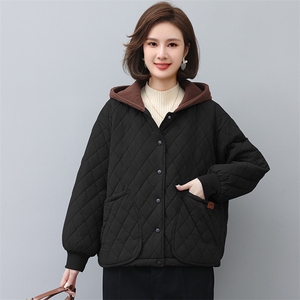 时尚百搭宽松显瘦连帽保暖棉服女冬装新款外套图片