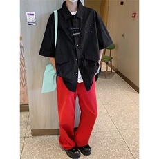 春夏季新款衬衫潮流慵懒男方领衬衫C2031P42，男装衬衫，星座1116-2