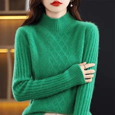 优雅气质女士高领羊绒衫简约时尚显瘦保暖毛衣百搭舒适长袖针织衫，女装羊绒衫，琳华羊绒