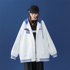 中性风2023春季潮流连帽外套情侣休闲小夹克G26P65控88，男装夹克，A247A