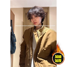 现货冬季美拉德立领飞行夹克廓形高街棒球服加棉加厚棉衣外套，男装夹克，电商A486-1