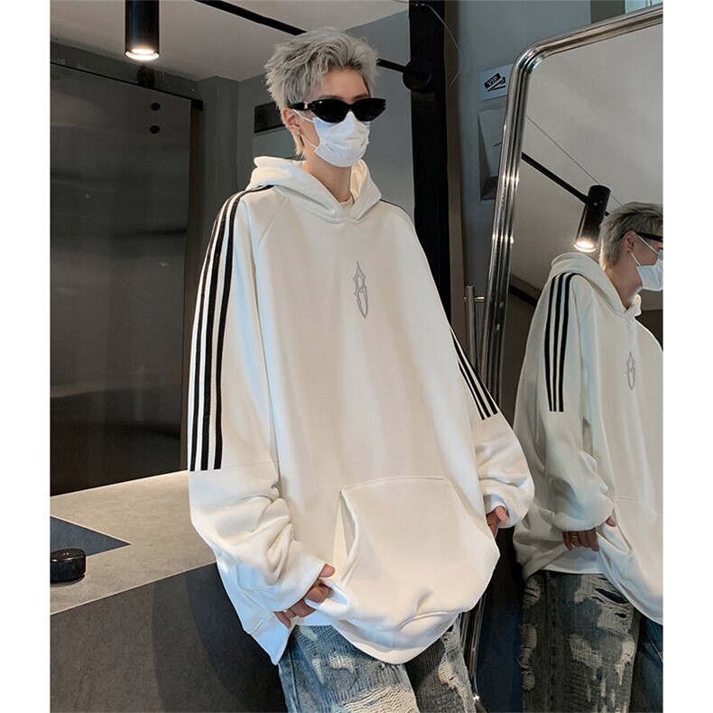 抖音得物供货提供视频秋冬重磅美式宽松织带连帽卫衣04209,男装卫衣,电商A486