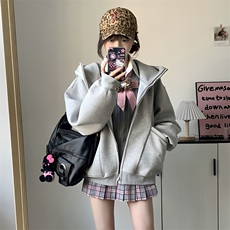 抖音得物高品质秋冬美式高街重磅结构辑明线纹理连帽卫衣外套W111，男装卫衣，电商A486