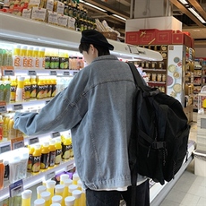 痞帅牛仔外套男韩版帅气潮流夹克宽松bf原宿薄款外穿上衣858-p55，男装工装外套，星座1008-2
