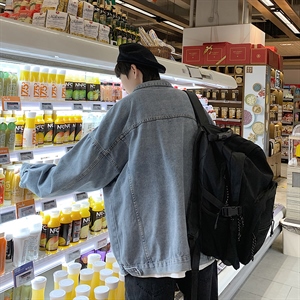 痞帅牛仔外套男韩版帅气潮流夹克宽松bf原宿薄款外穿上衣858-p55图片