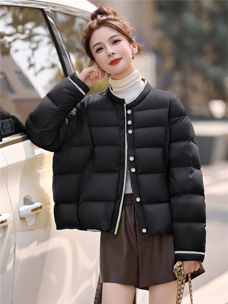 【现货现货】轻薄羽绒服女短款2025冬季新款高级感90白鸭绒小外套,女装羽绒服,一安秀