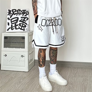 美式短裤男夏季高街潮牌痞帅篮球运动裤衩休闲五分中裤QD762-P35图片