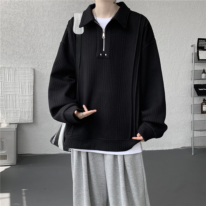 现货WY10167-特P45控88新款高品质大码百搭宽松半拉链卫衣男,男装卫衣,电商A059