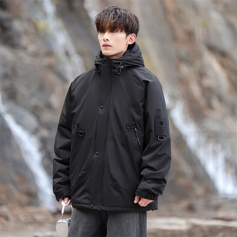 冬季冲锋衣男士棉衣加棉加厚棉服工装棉袄连帽潮A266-MY8014-P75,男装棉衣,电商A266