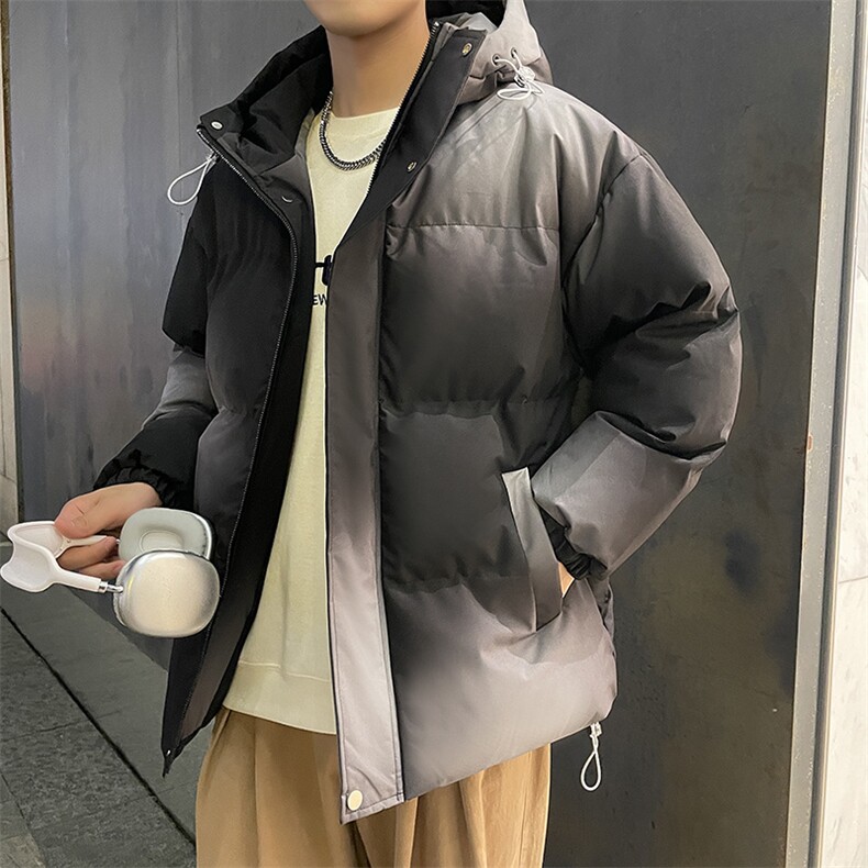 秋冬新款潮牌炸街宽松渐变克兰因蓝休闲连帽棉衣男A436-0317-P85,男装棉衣,电商A436