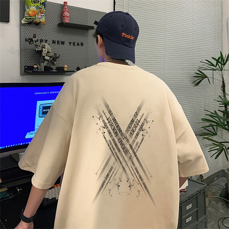 可设48小时发货支持抖音得物来样二开230克重磅美式短袖t恤MT362，男装T恤，电商A486-1