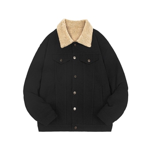 现货加绒牛仔棉服男冬季棉衣外套羊羔绒翻领夹克毛领MY1089-P110图片