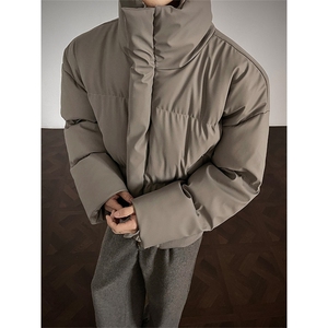 支持二开 立领PU皮棉服男短款棉衣外套宽松面包服 M810-P75图片