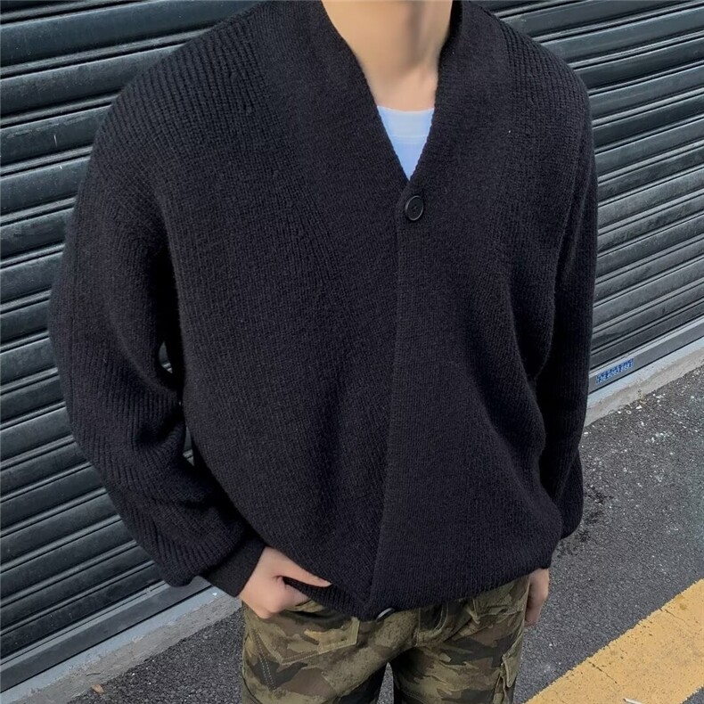 针织衫道袍毛衣秋季情侣开衫老钱百搭松弛慵懒感上衣外套MY866图片