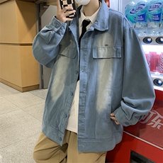 2024秋冬复古做旧牛仔外套男宽松港风嘻哈百搭牛仔衣ins潮牌夹克，男装夹克，星座505-2（原电商A260-1)