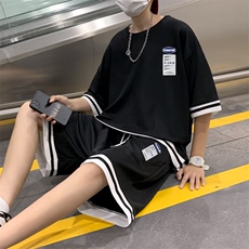 夏季薄款运动服两件套男装时尚休闲套装男士帅气搭配T1311-P36，男装T恤，星座512-2