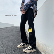 B221美式ins高街暗黑小众修身小脚破洞牛仔裤LK23012-P60控78，男装牛仔裤，电商B221