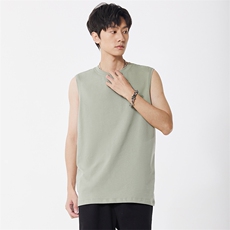 大板纯棉情侣男士宽松纯色高质量圆领背心打底团体班服汗衫，男装背心/马甲，星座301D-4(原星座1004-4）