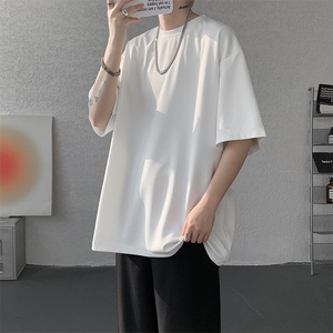 8XL-M高品质重磅棉光版纯色短袖T恤百搭款半截袖五分袖DX332特P23图片
