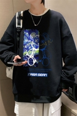 S6290-P28秋季圆领卫衣男大码韩版宽松长袖外套，男装卫衣，电商A040